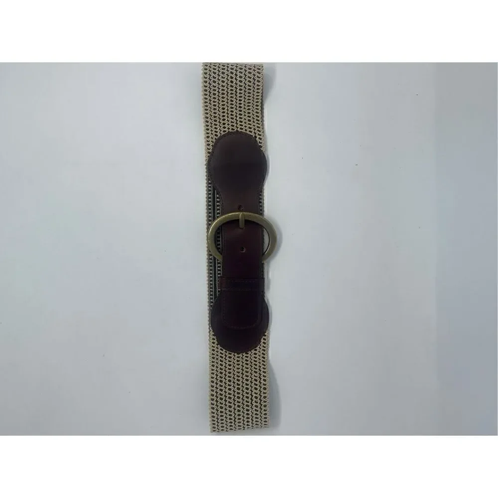 Chico's Leather Elastic Belt Sz M